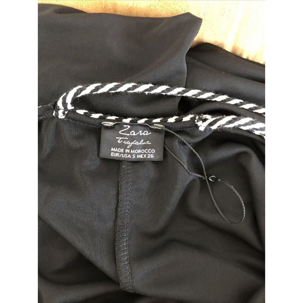 Zara Trafaluc Black Wide Leg Jumpsuit S Open Back Criss Cross Rope Straps - Picture 3 of 14
